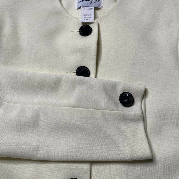 Henry Lee vtg long line structured Button Blazer Jacket Womens Sz 6 Ivory - Picture 3 of 9